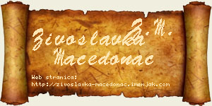 Živoslavka Macedonac vizit kartica